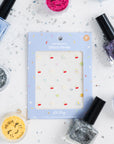 Oh Flossy Disco Fever Nail stickers for kids with glitter nail polish bottles and glitter pots