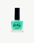 Oh Flossy Nail polish bottle for kids with black cap and green nail polish