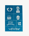 Oh Flossy Reusable Adhesive Face Paint & Makeup Stencils - Teal