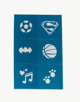 Oh Flossy Reusable Adhesive Face Paint & Makeup Stencils - Teal
