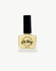 Oh Flossy Nail polish bottle for kids with black cap and yellow nail polish