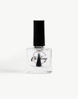 Oh Flossy Nail polish bottle for kids with black cap and top coat clear nail polish