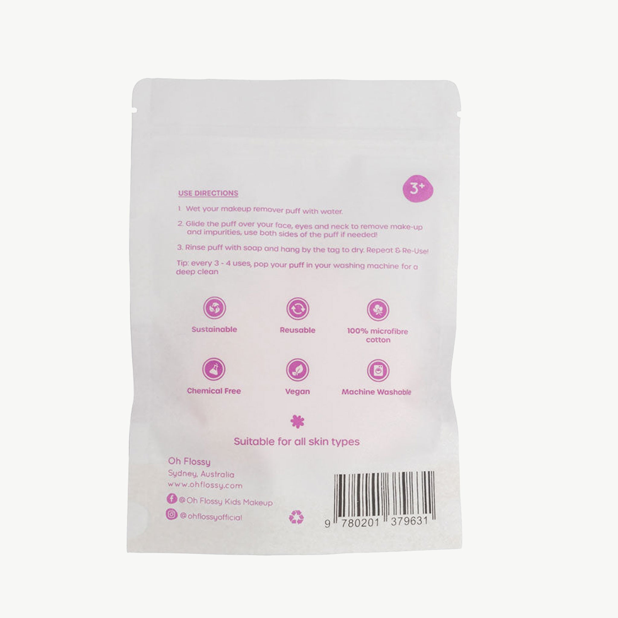 Oh-Flossy-makeup-remover-puff-back-packaging