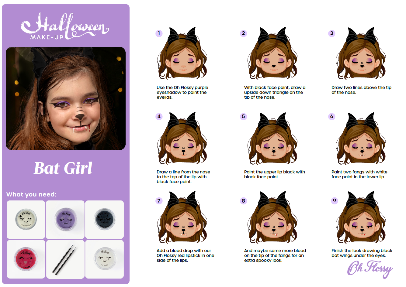 Oh Flossy Face Paint Tutorials – Free Downloadable Guides