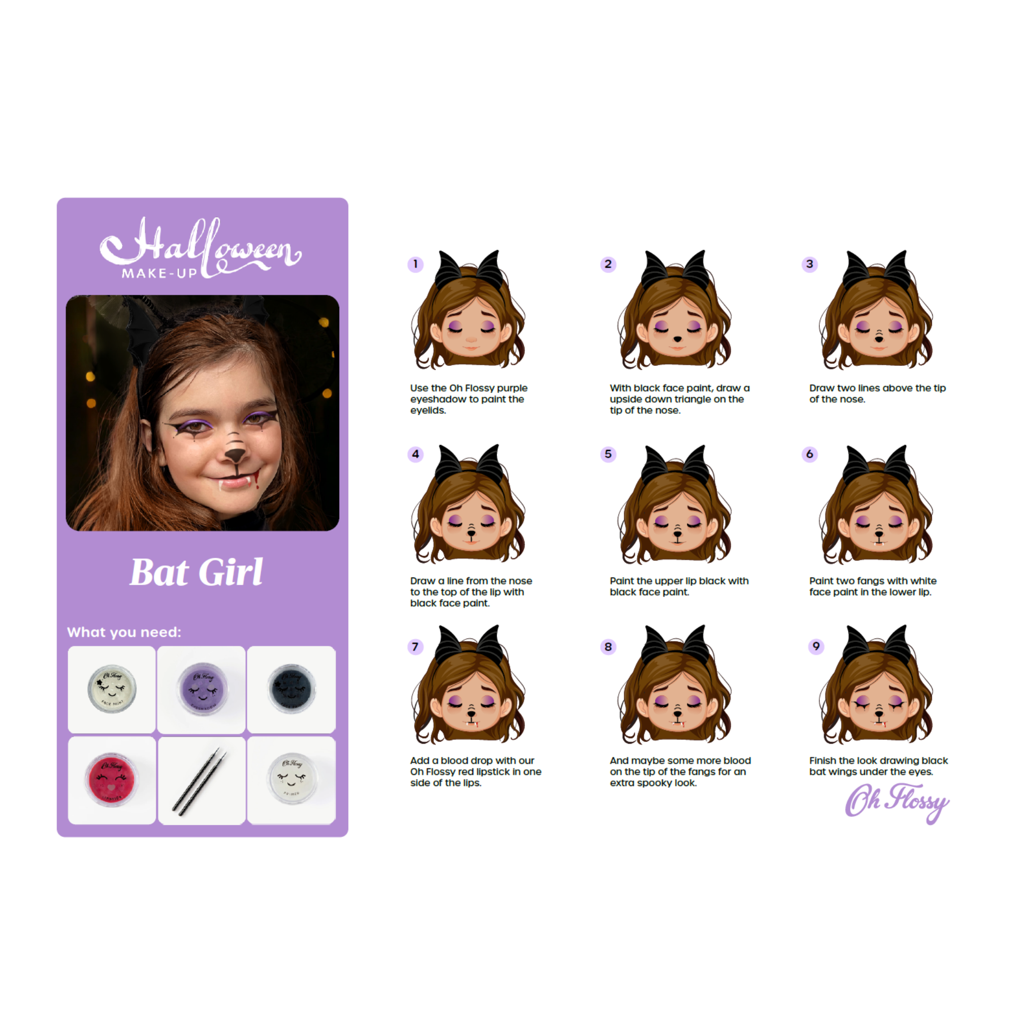 Oh Flossy Face Paint Tutorials – Free Downloadable Guides