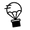 A black line icon depicting a parachute with a round canopy delivering a box