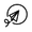 A black line icon depicting a paper airplane inside a circular arrow, commonly used as a send or dispatch symbol.