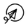 A black line icon depicting a paper airplane inside a circular arrow, commonly used as a send or dispatch symbol.