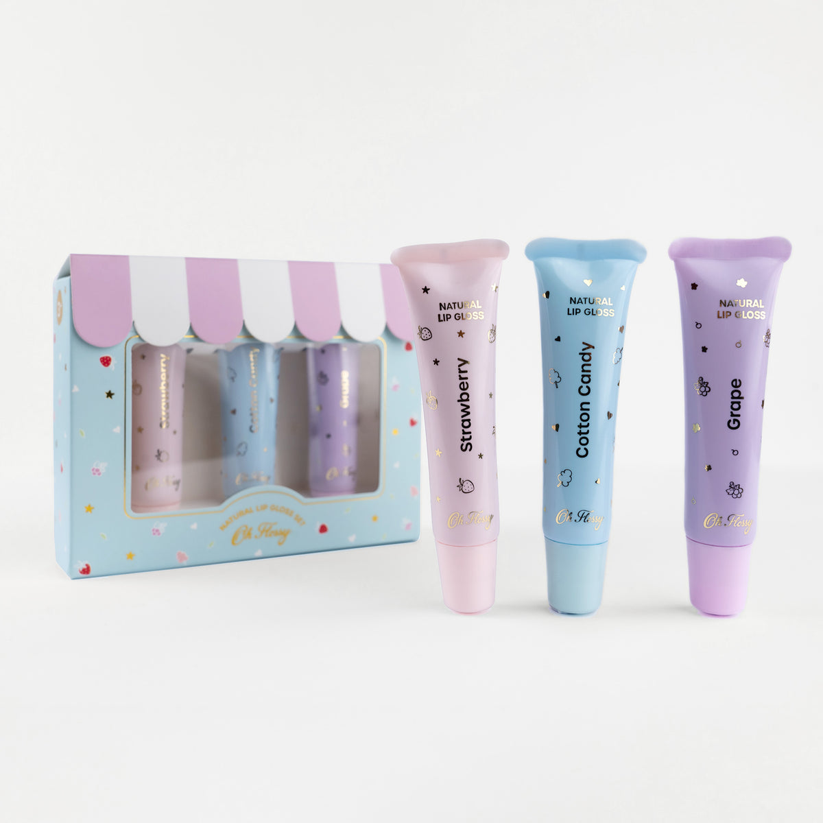       Oh-Flossy-Kids-Natural-Makeup-Lip-gloss-trio-set02