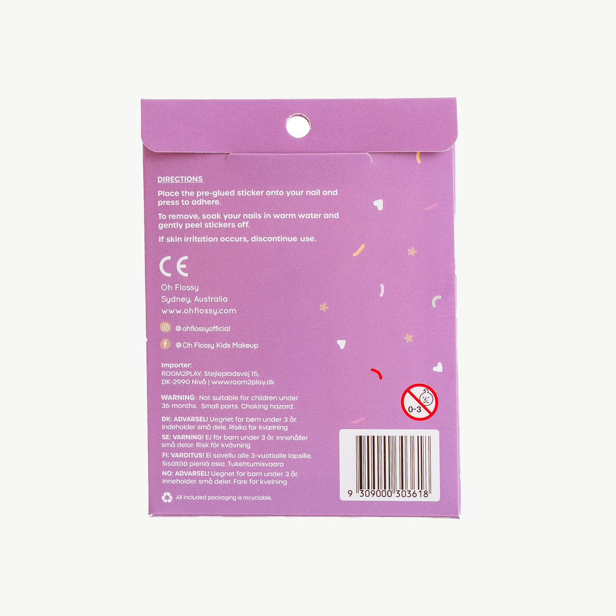 Oh Flossy Magic Garden Nail Stickers For Kids Back
