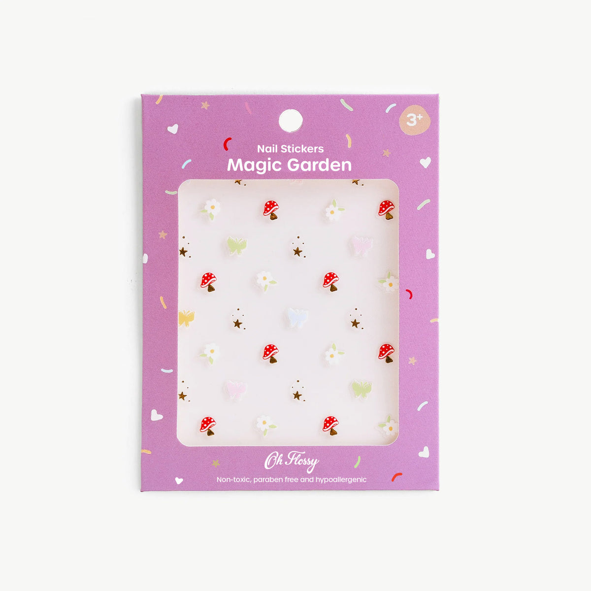 Oh Flossy Magic Garden nail stickers with a purple packaging