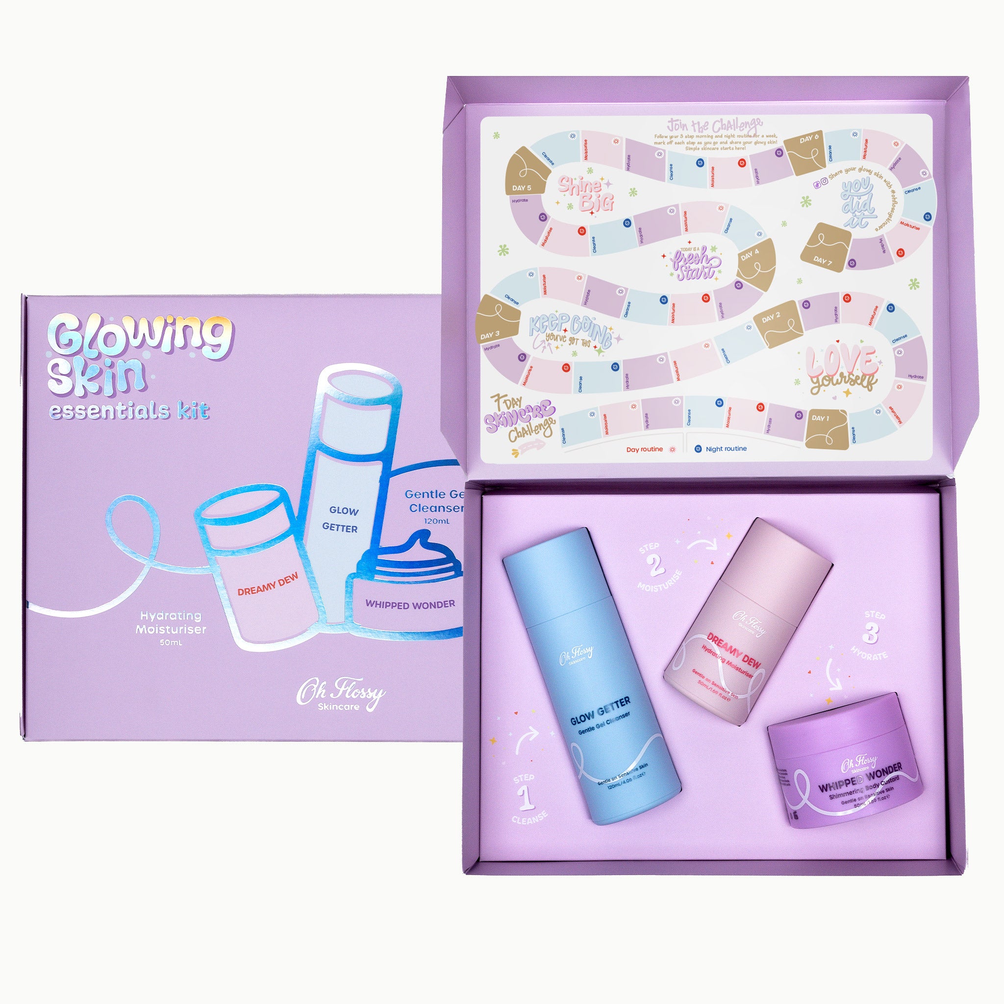 Oh-Flossy-Skincare-Kids-Glowing-Skin-Kit-Front-Open