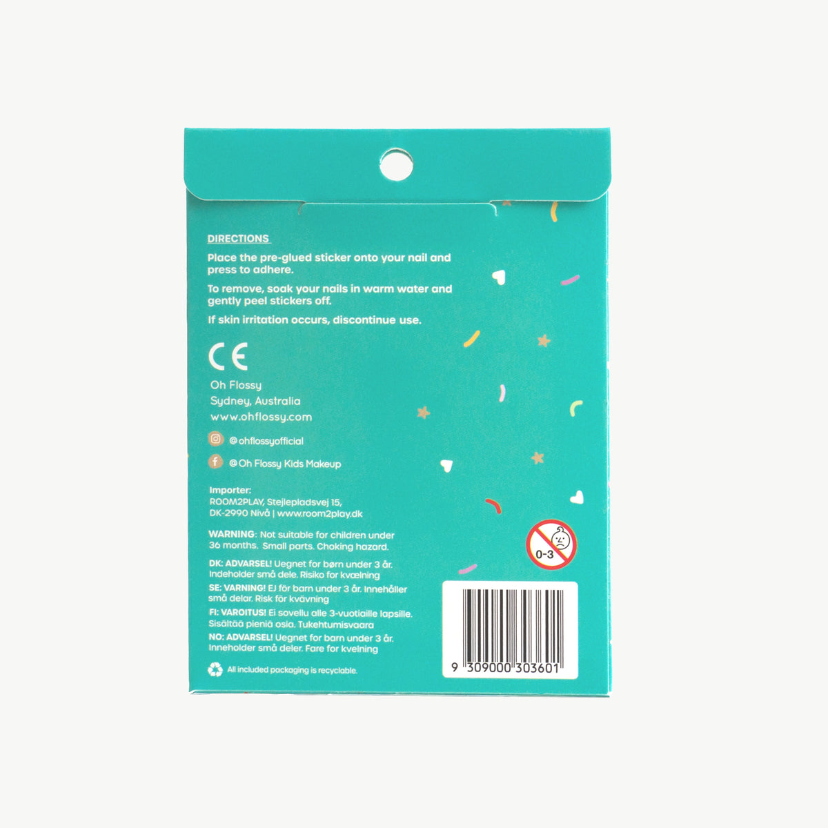 Oh Flossy Under The Sea Nail Stickers For Kids Back