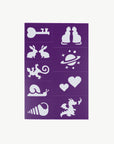 Oh Flossy Reusable Adhesive Face Paint & Makeup Stencils - Purple