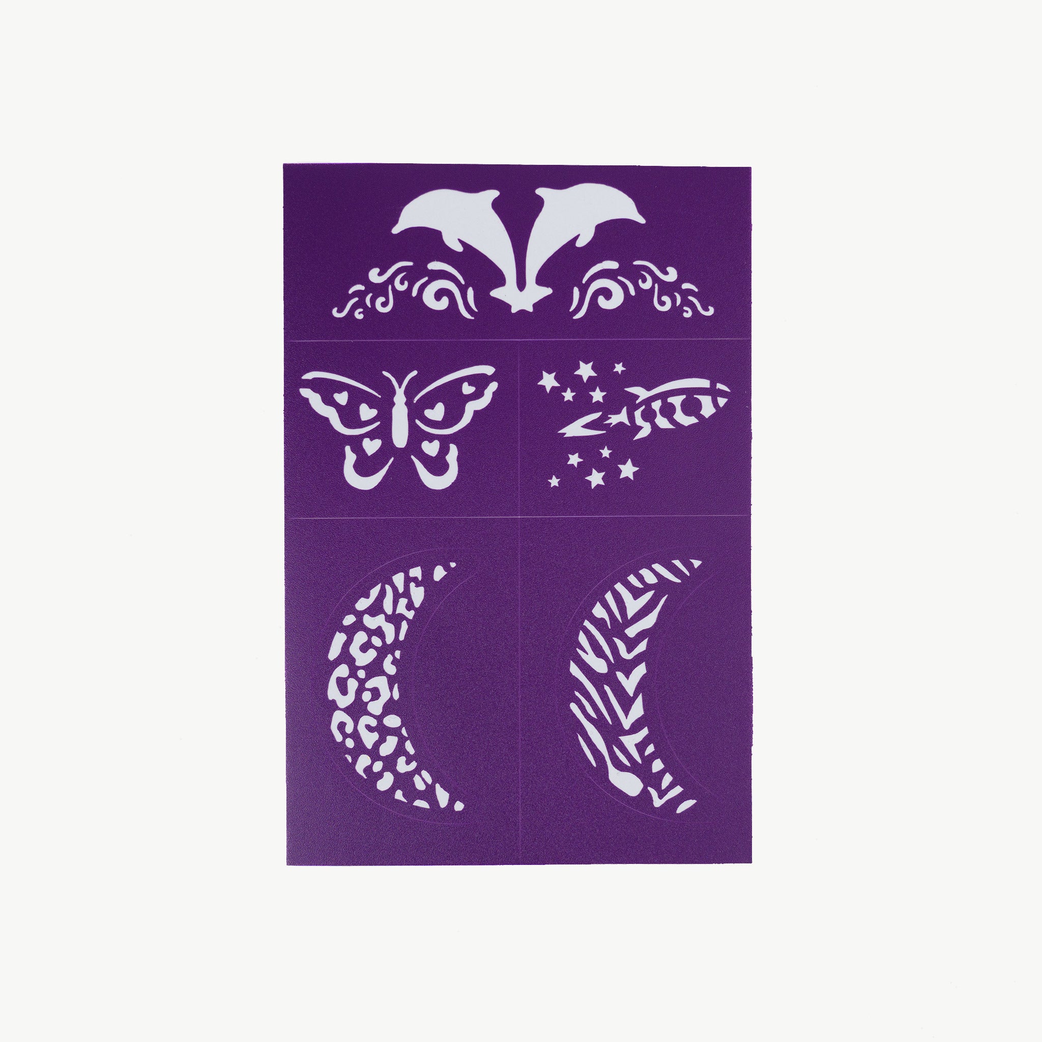 Oh Flossy Reusable Adhesive Face Paint &amp; Makeup Stencils - Purple
